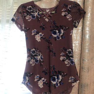 Purple Floral T - Medium